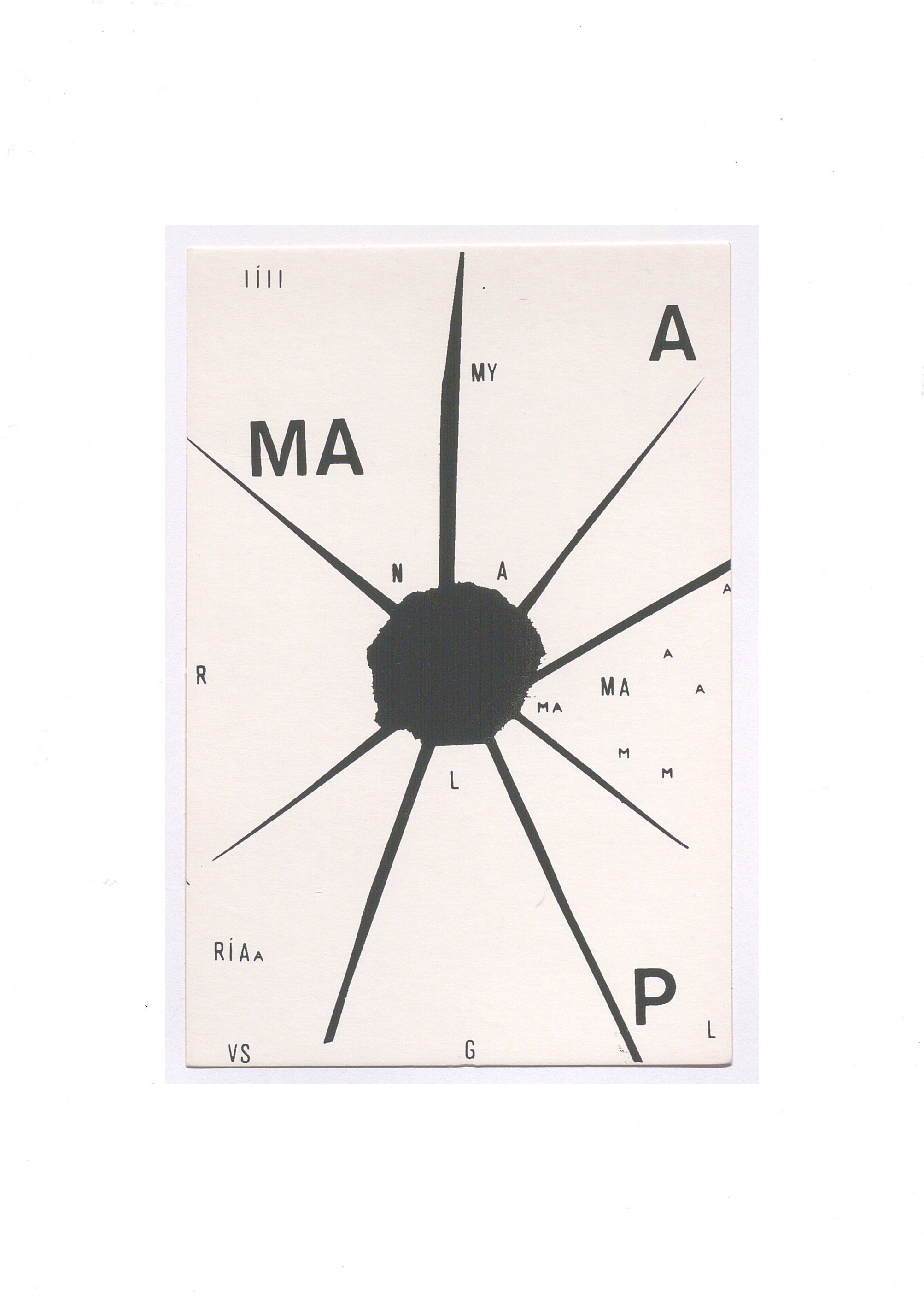 Visual poetry postcard, 1990