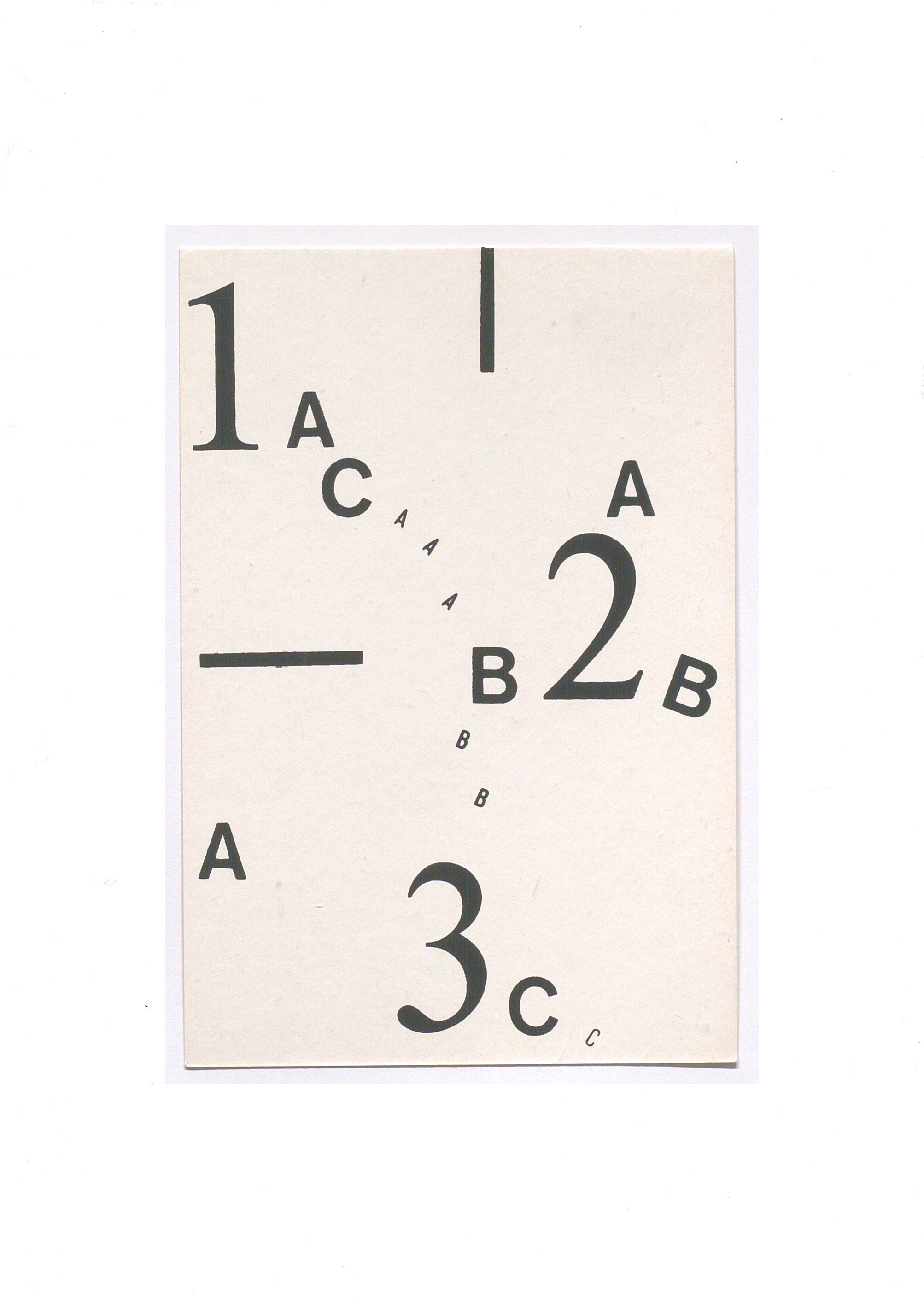 Visual poetry postcard, 1990