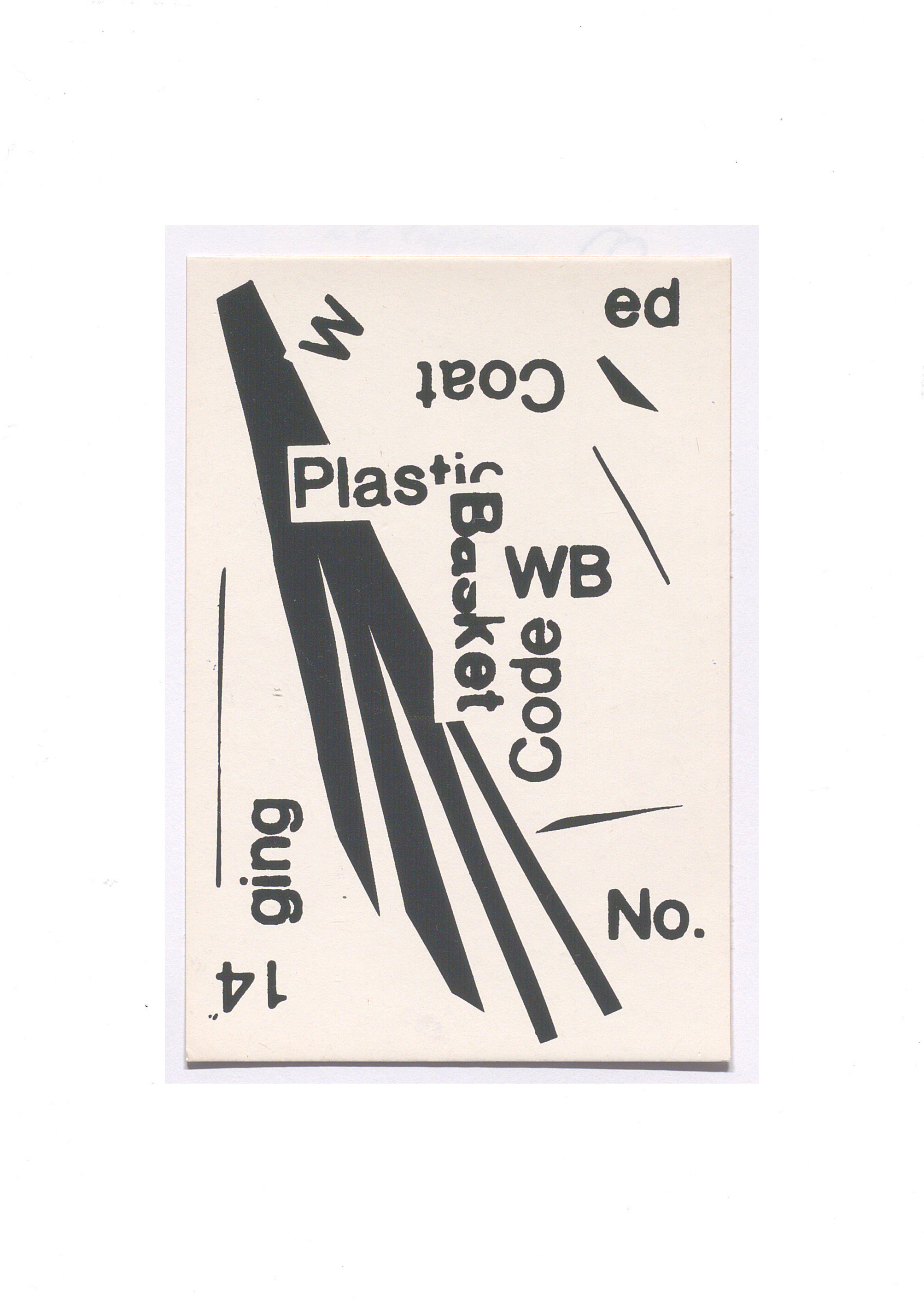 Visual poetry postcard, 1990