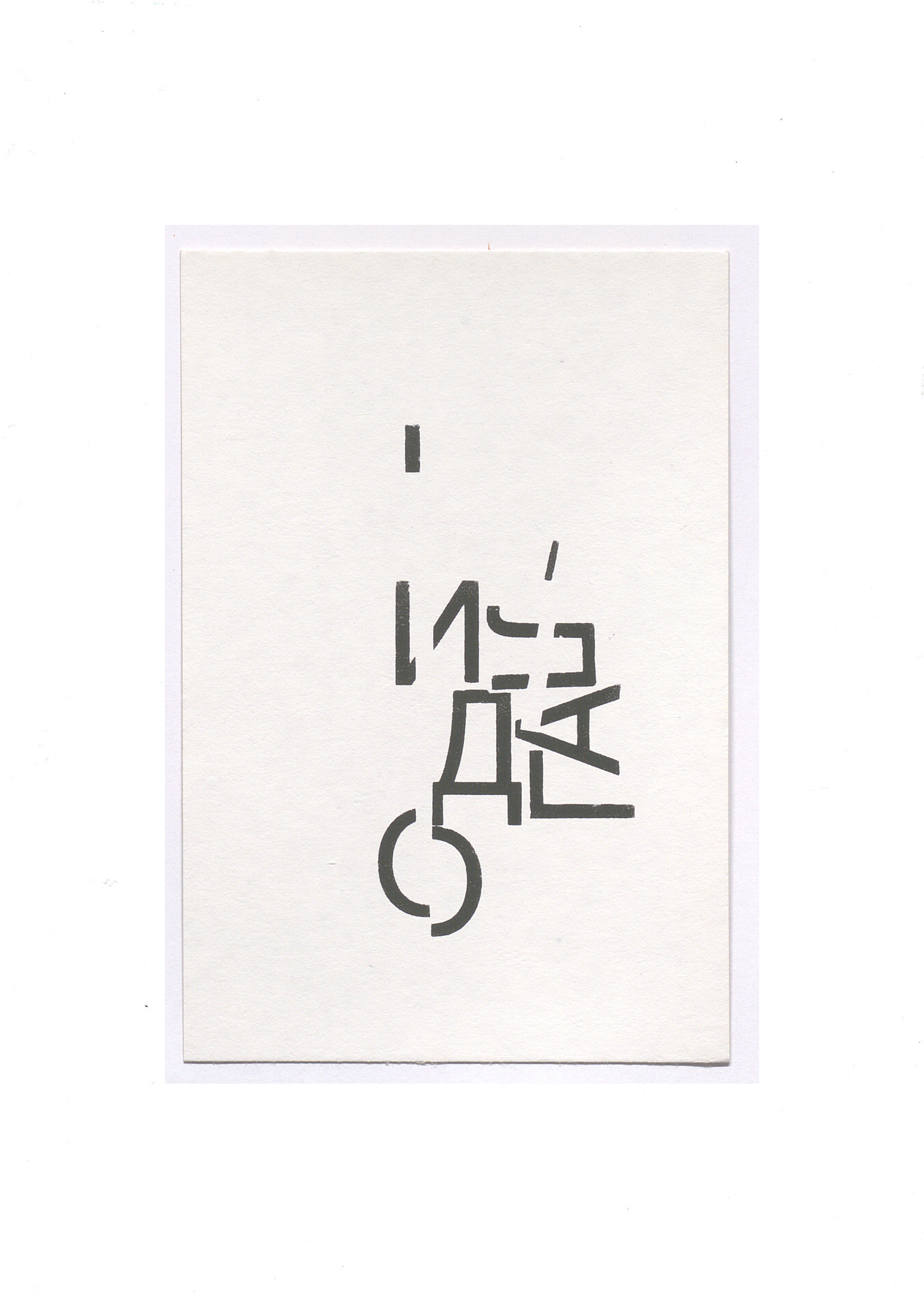Visual poetry postcard, 1990