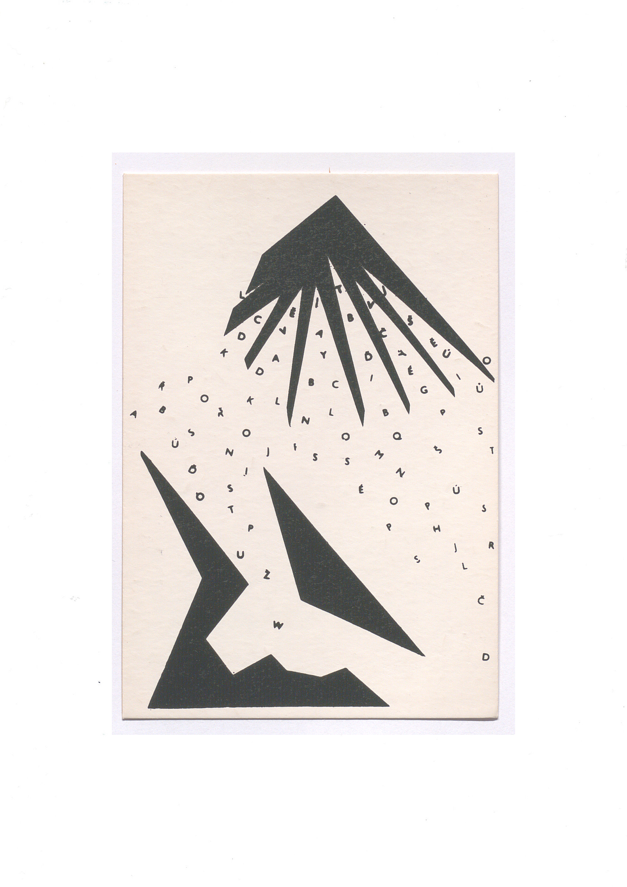 Visual poetry postcard, 1990