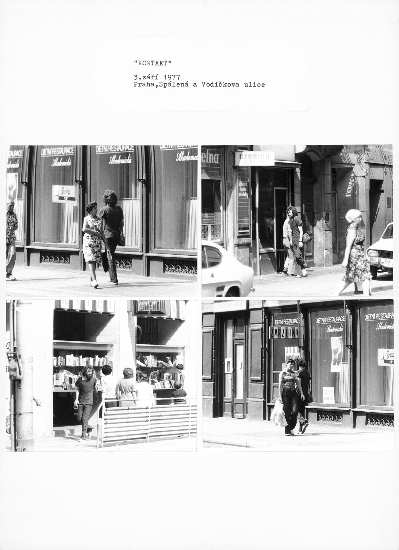Kontakt / Contact, 3. 9. 1977, Prague, Spálená a Vodičkova ulice