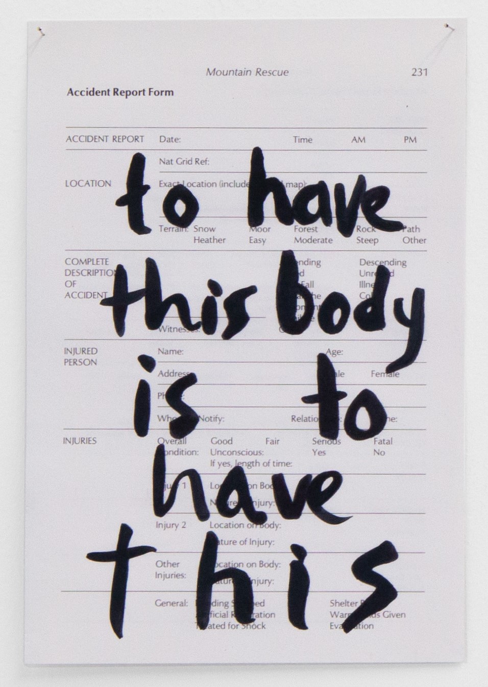 To have this body, 2020