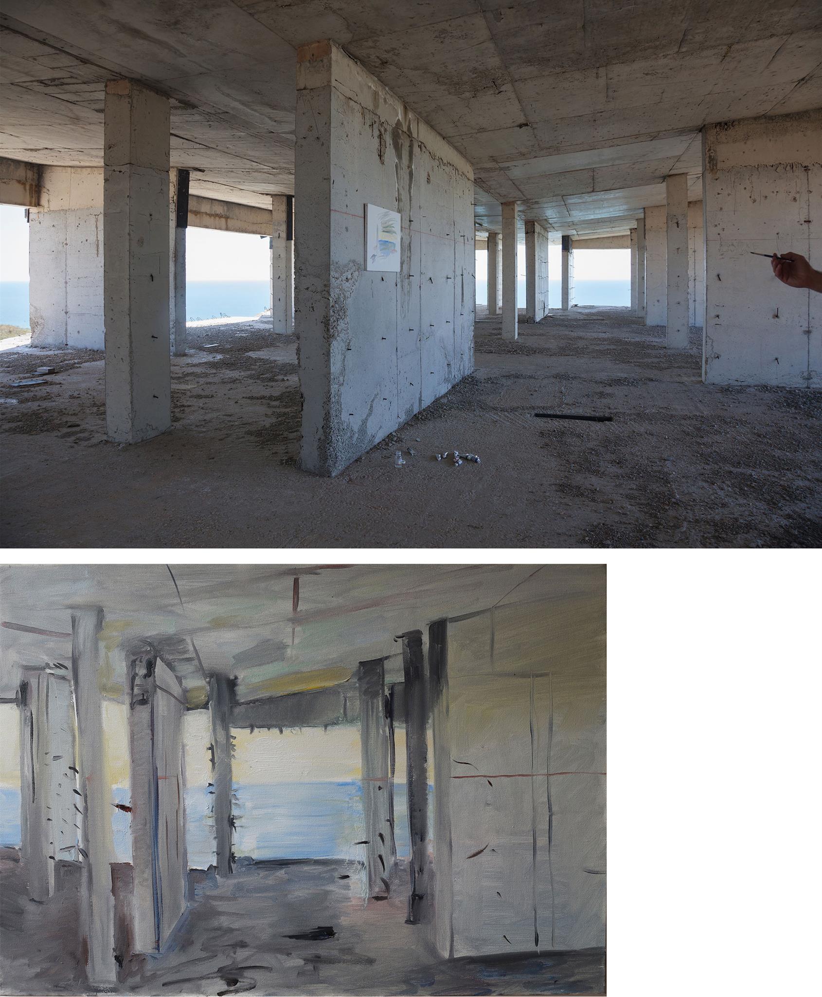 Painting Action at Hotel 1000 Columns, 2017