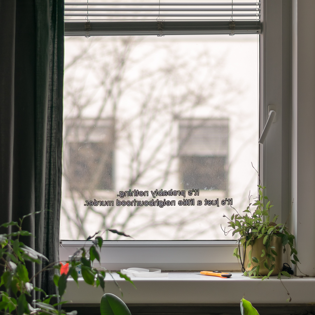 It's probably nothing, it's just a little neighborhood murder (Rear Window), 2020